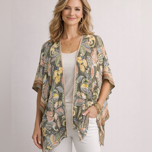Chico's Tops - Chicos Tropical Print Kimono